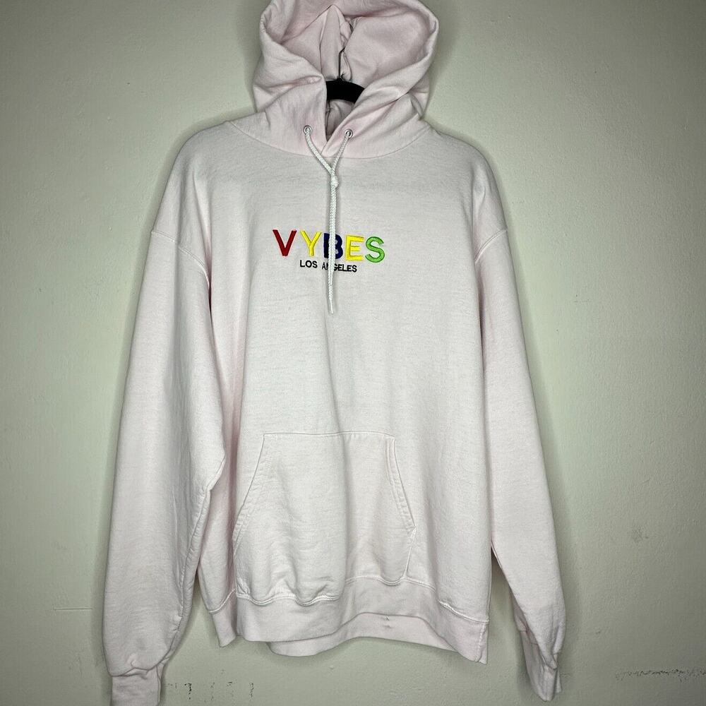 RARE Saint Luis NYC Light Pink Sweatshirt Hoodie VYBES Los Angeles David Bowie M